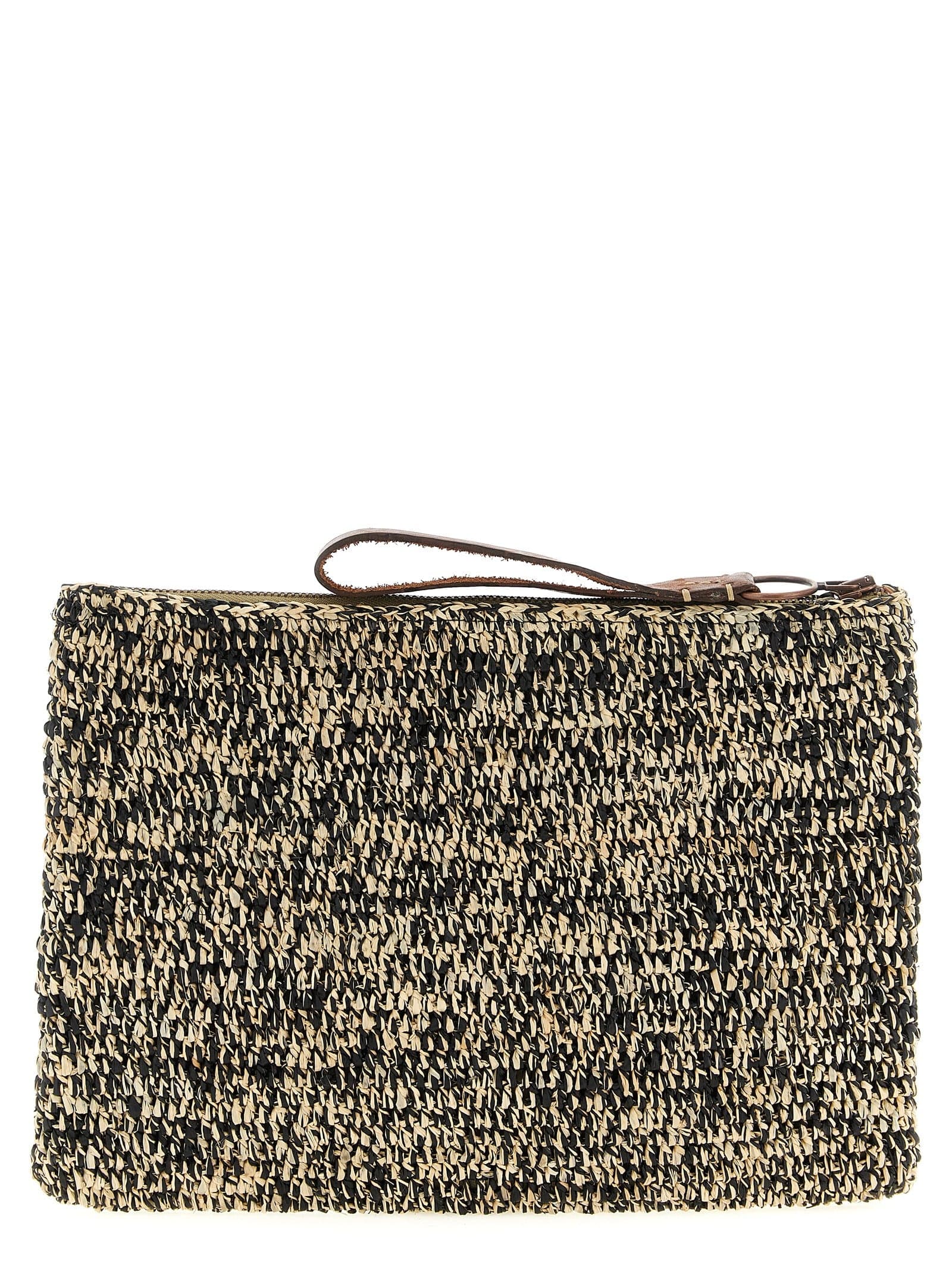 Bicolor Raffia Clutch Bag - 2