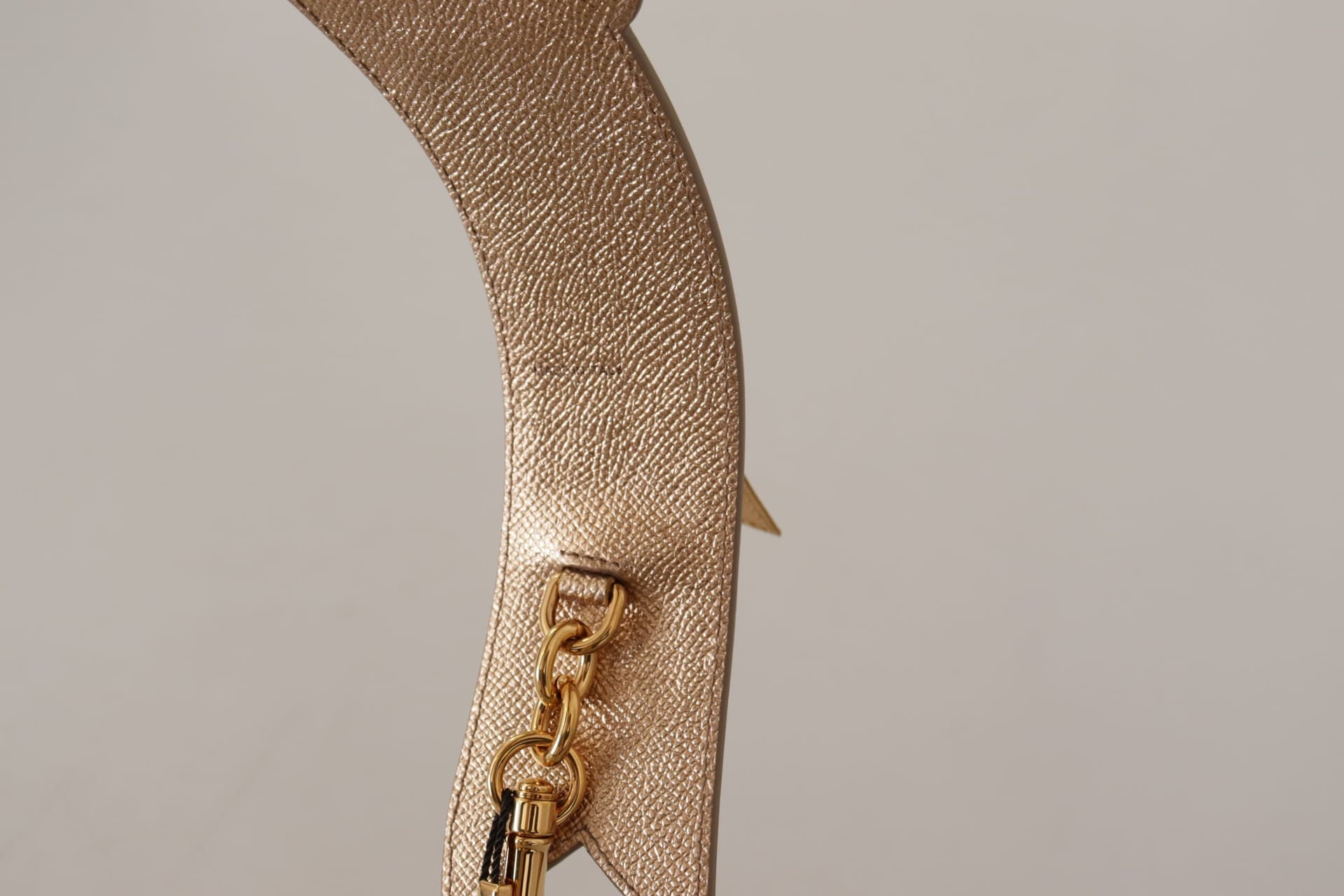Gold Leather LOVE Patch Bag Shoulder Strap - 4