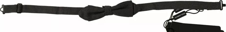 Gray Pattern Silk Adjustable Neck Bow Tie - 3