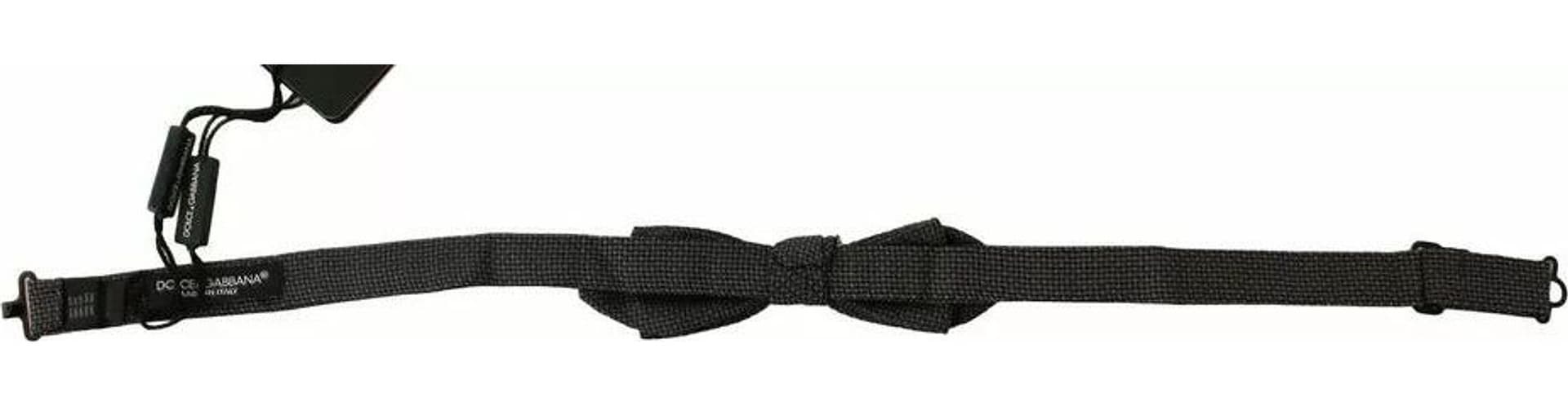 Gray Pattern Silk Adjustable Neck Bow Tie - 4