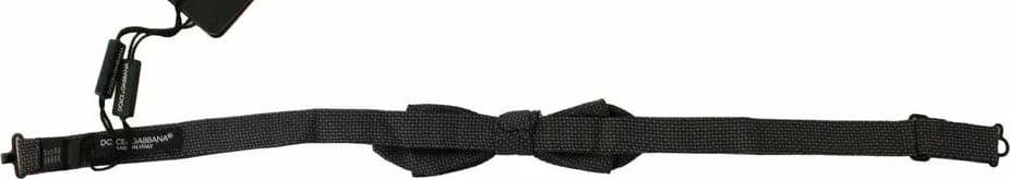 Gray Pattern Silk Adjustable Neck Bow Tie - 4