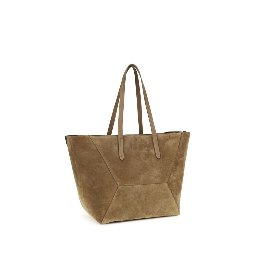 Beige Calf Leather Bos Taurus Shoulder Bag - 2