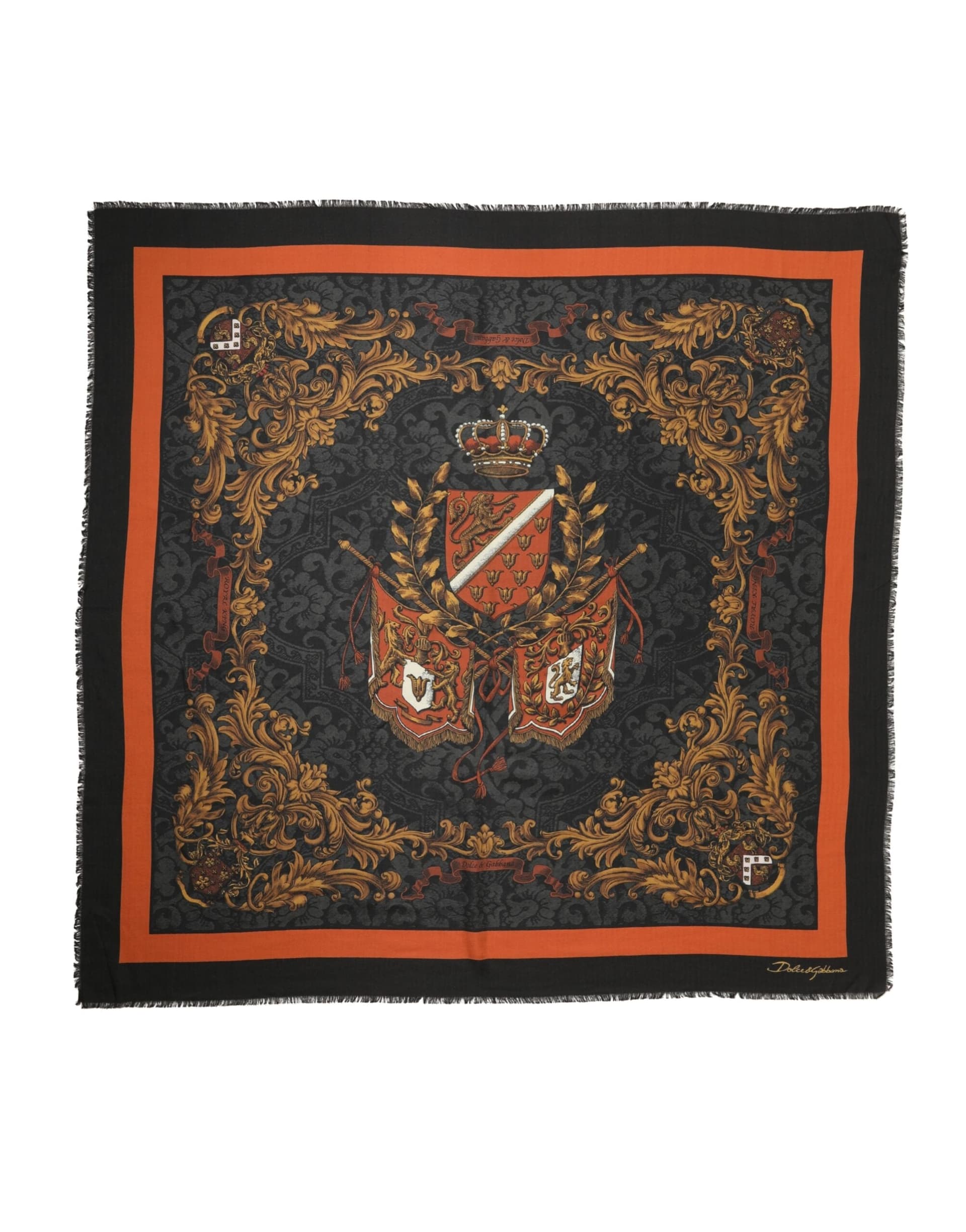 Multicolor Crest Print Cashmere 272cm x 132cm Men Scarf - 2