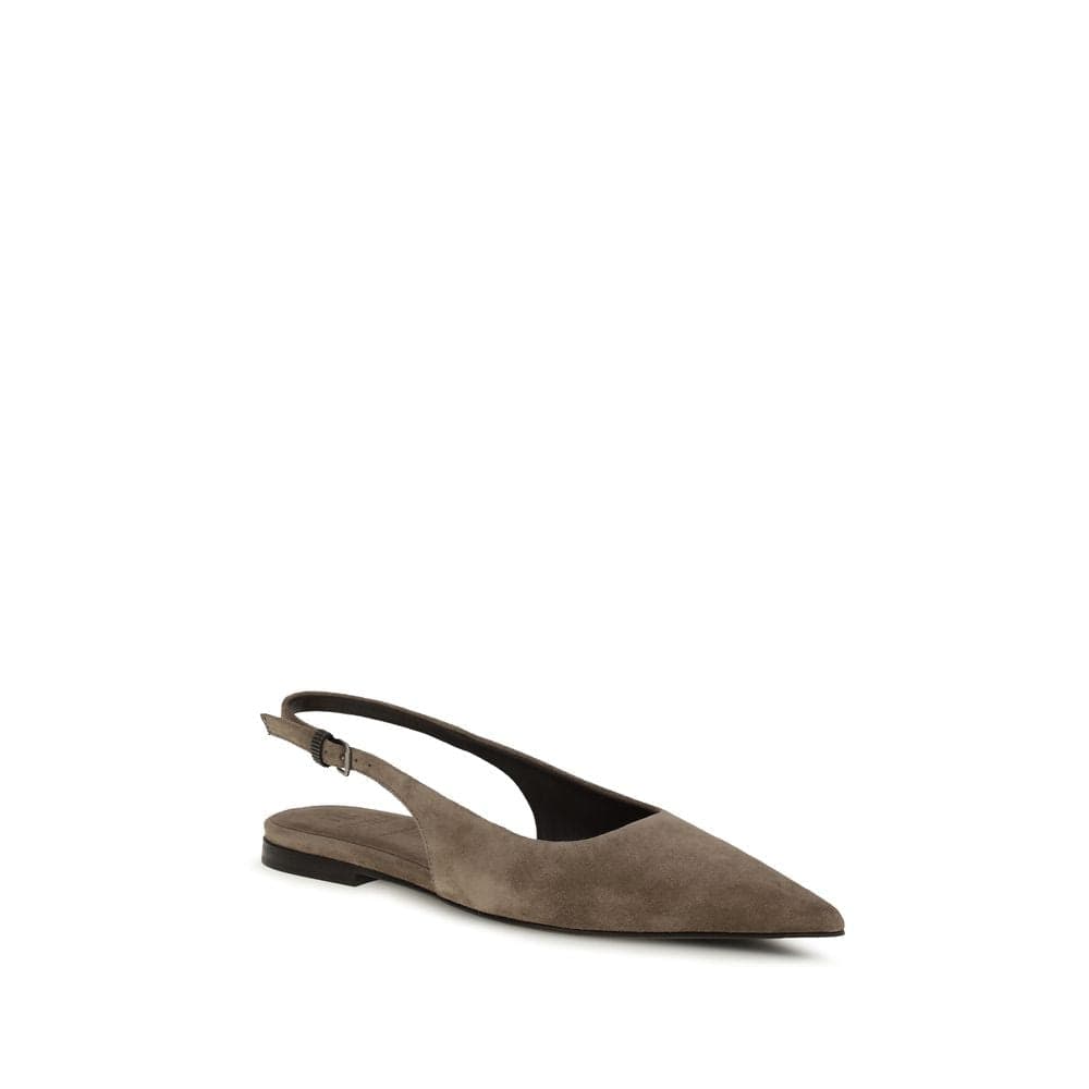 Brown Calf Leather Bos Taurus Ballet Flats - 2