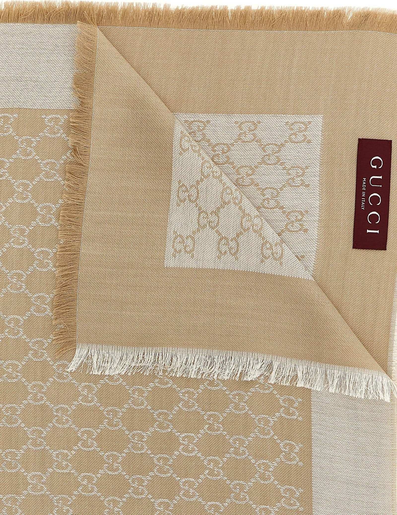 Beige Silk Scarf - 3