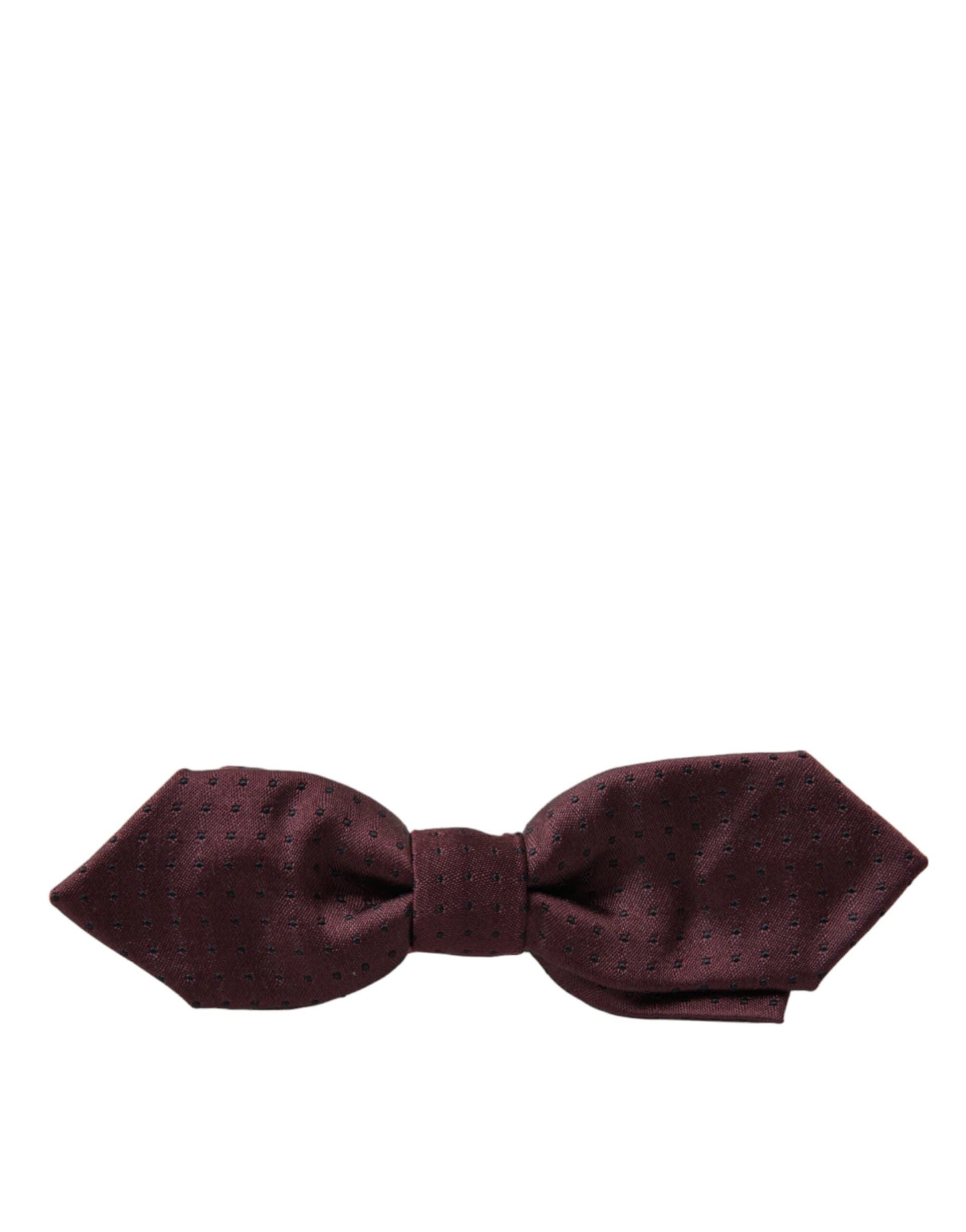 Red Bordeaux Silk Slim Adjustable Neck Papillon Bow Tie - 3