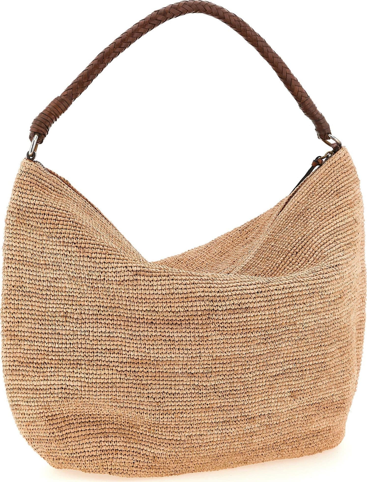 Beige Raffia Shoulder Bag - 2