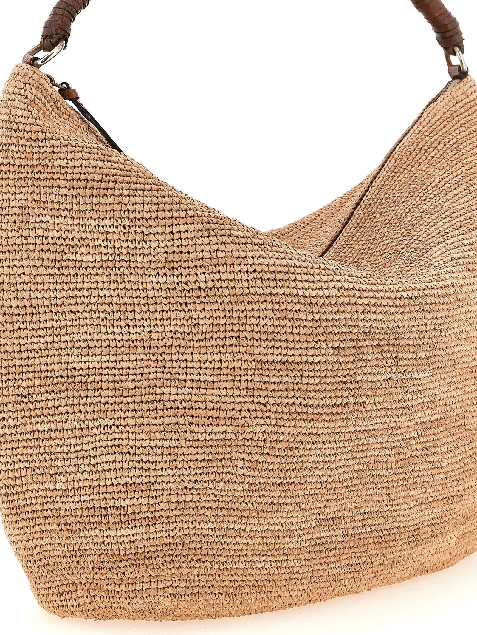 Beige Raffia Shoulder Bag - 3