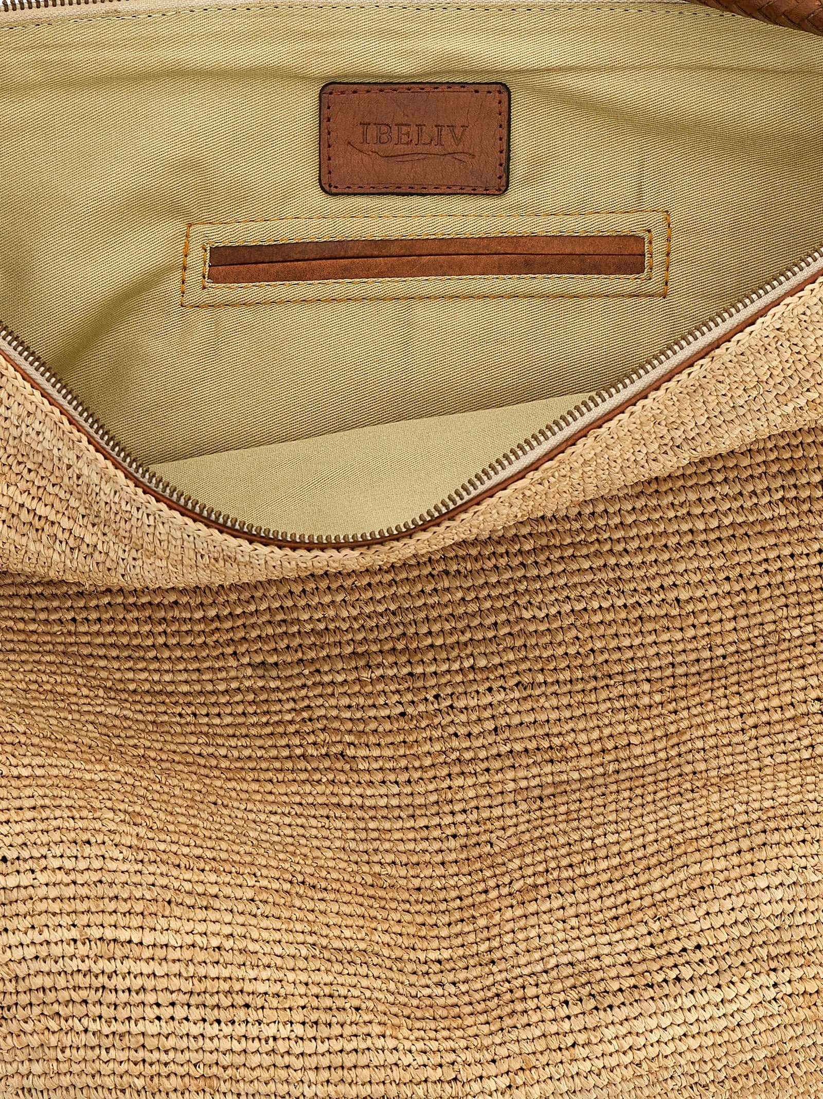Beige Raffia Shoulder Bag - 4