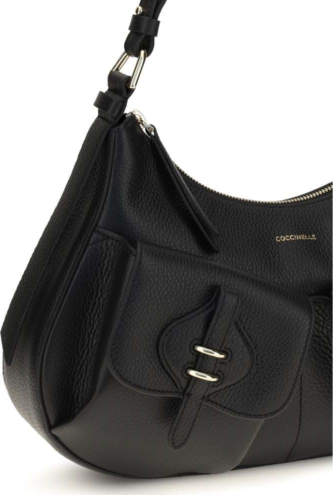 Black Calf Leather Bos Taurus Shoulder Bag - 4