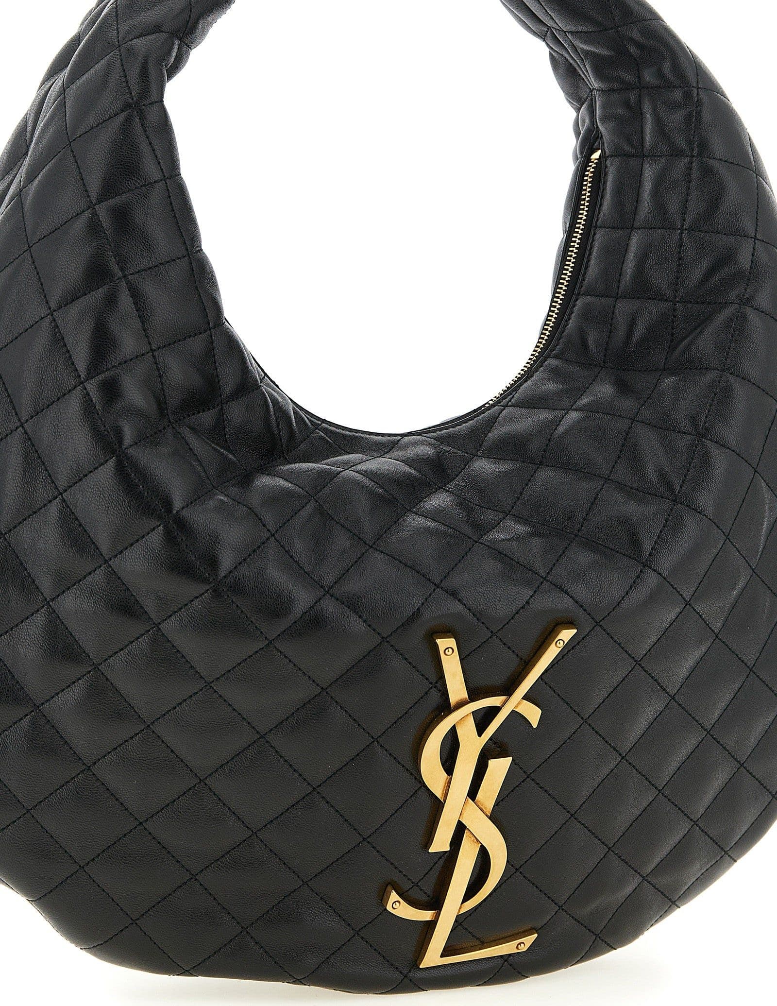 Black Lamb Leather Shoulder Bag - 3