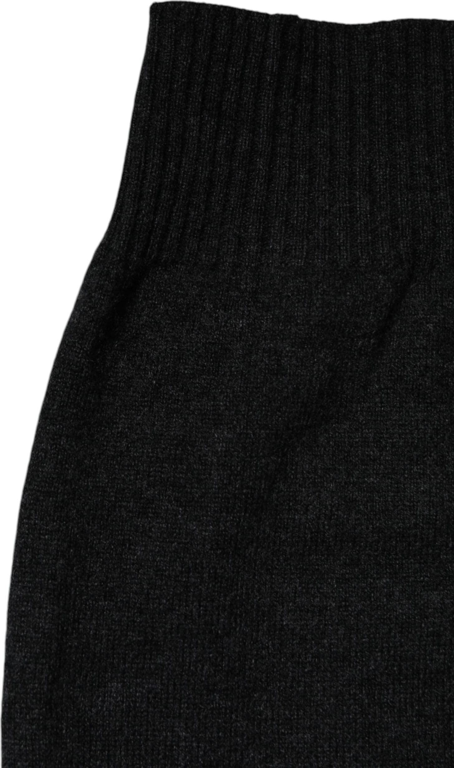 Black Cashmere Knitted Neck Warmer Foulard Scarf - 3