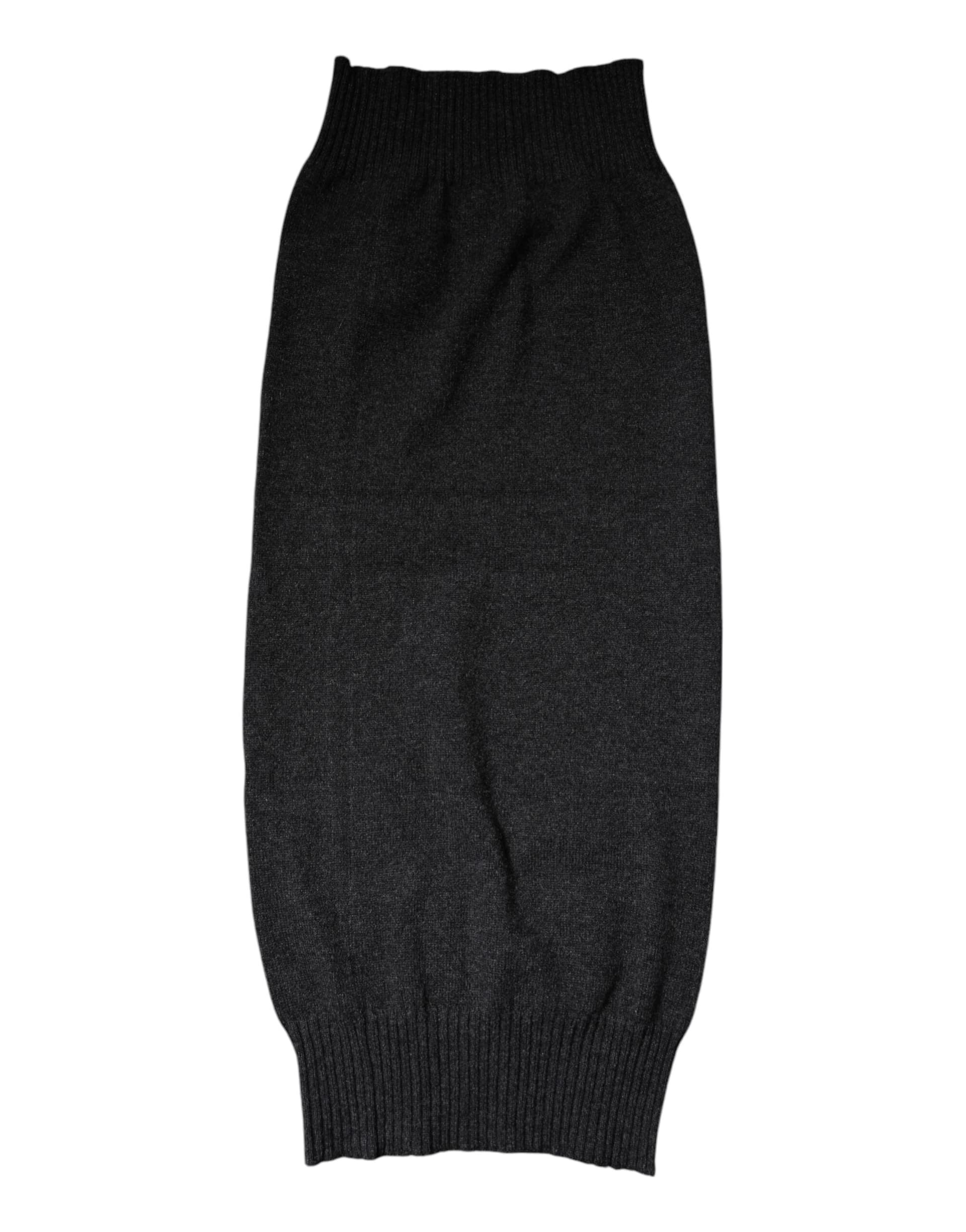 Black Cashmere Knitted Neck Warmer Foulard Scarf - 4