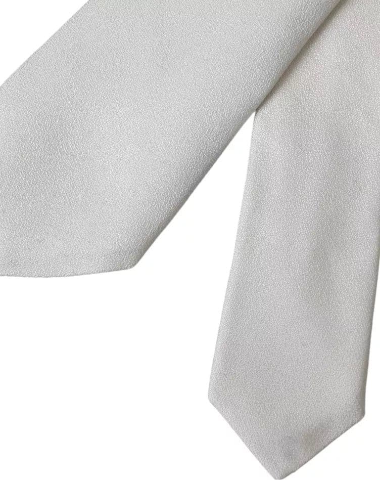 White Silk Classic Adjustable Men Tie
