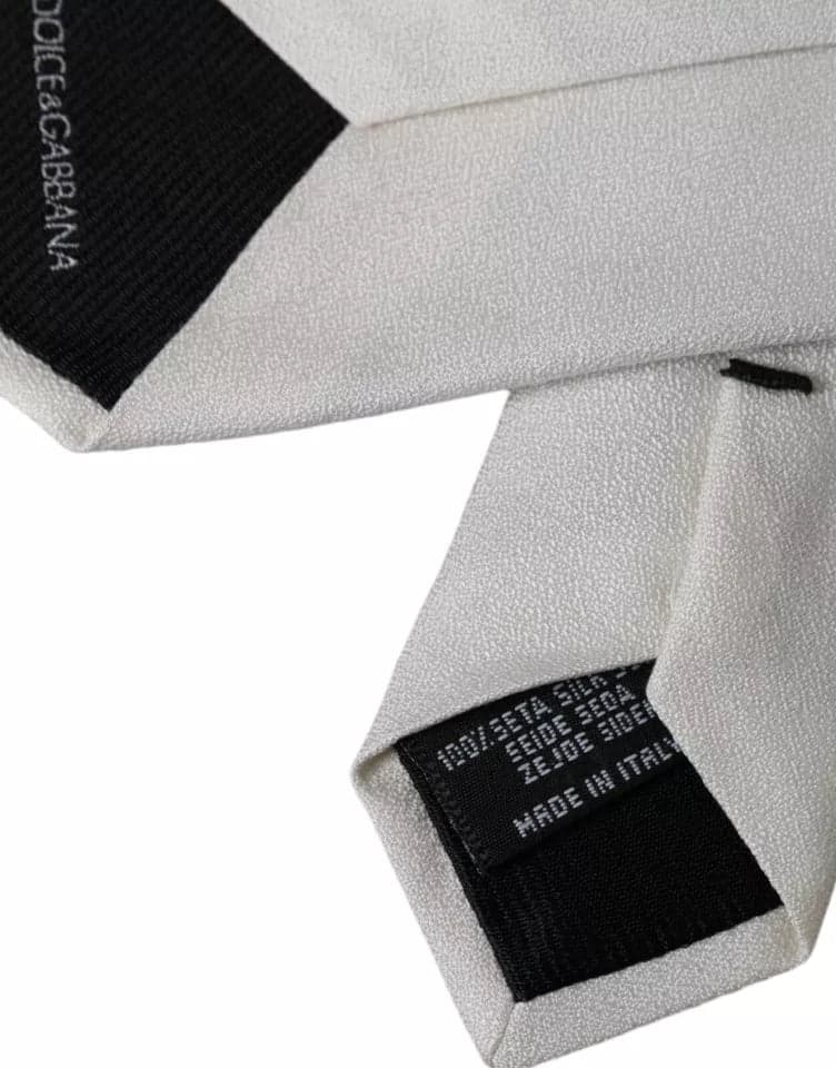 White Silk Classic Adjustable Men Tie - 3