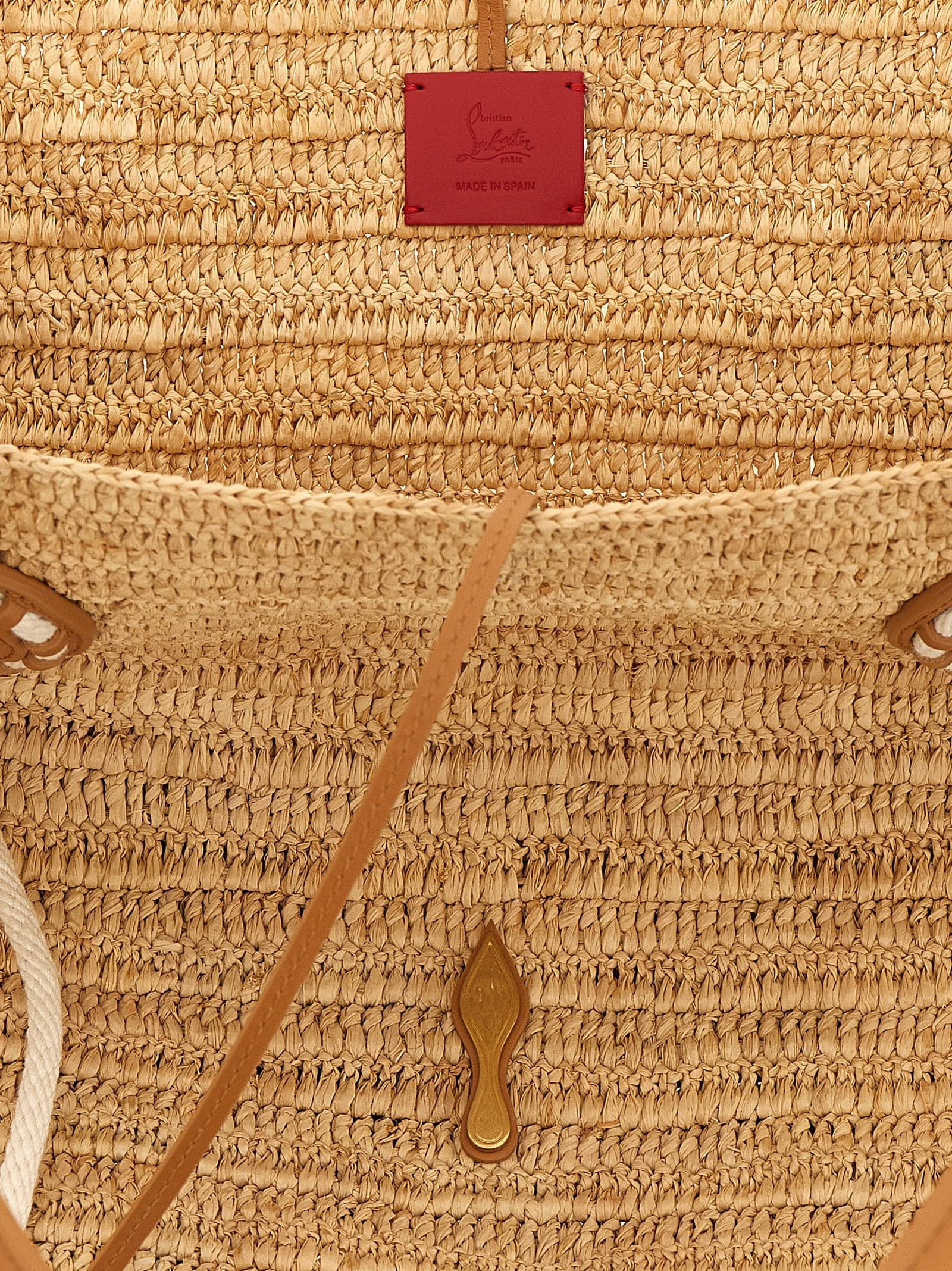 Beige Raffia Tote Bag - 4