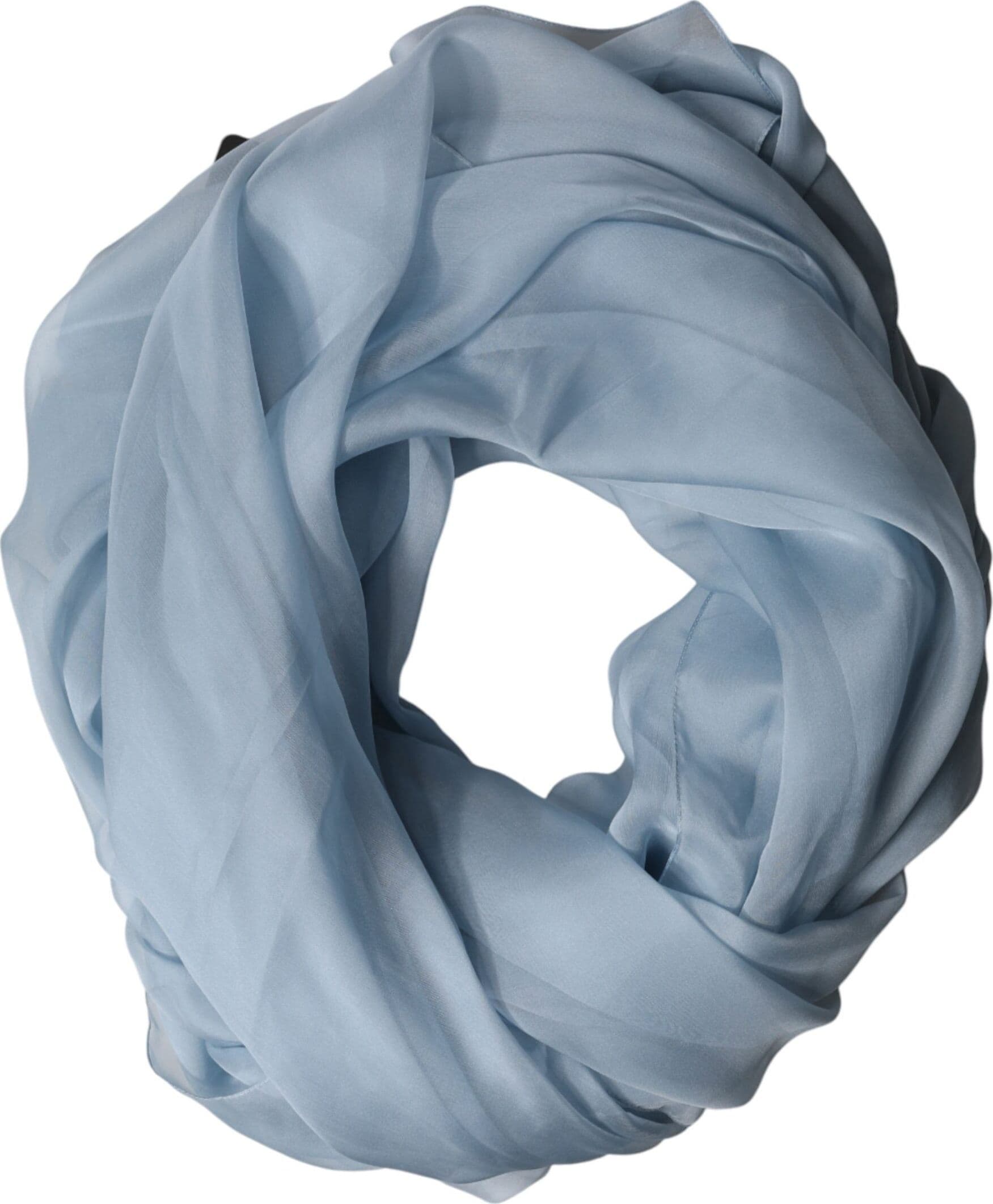 Light Blue Silk Stole Neck Wrap Shawl 200cm x 130cm Scarf