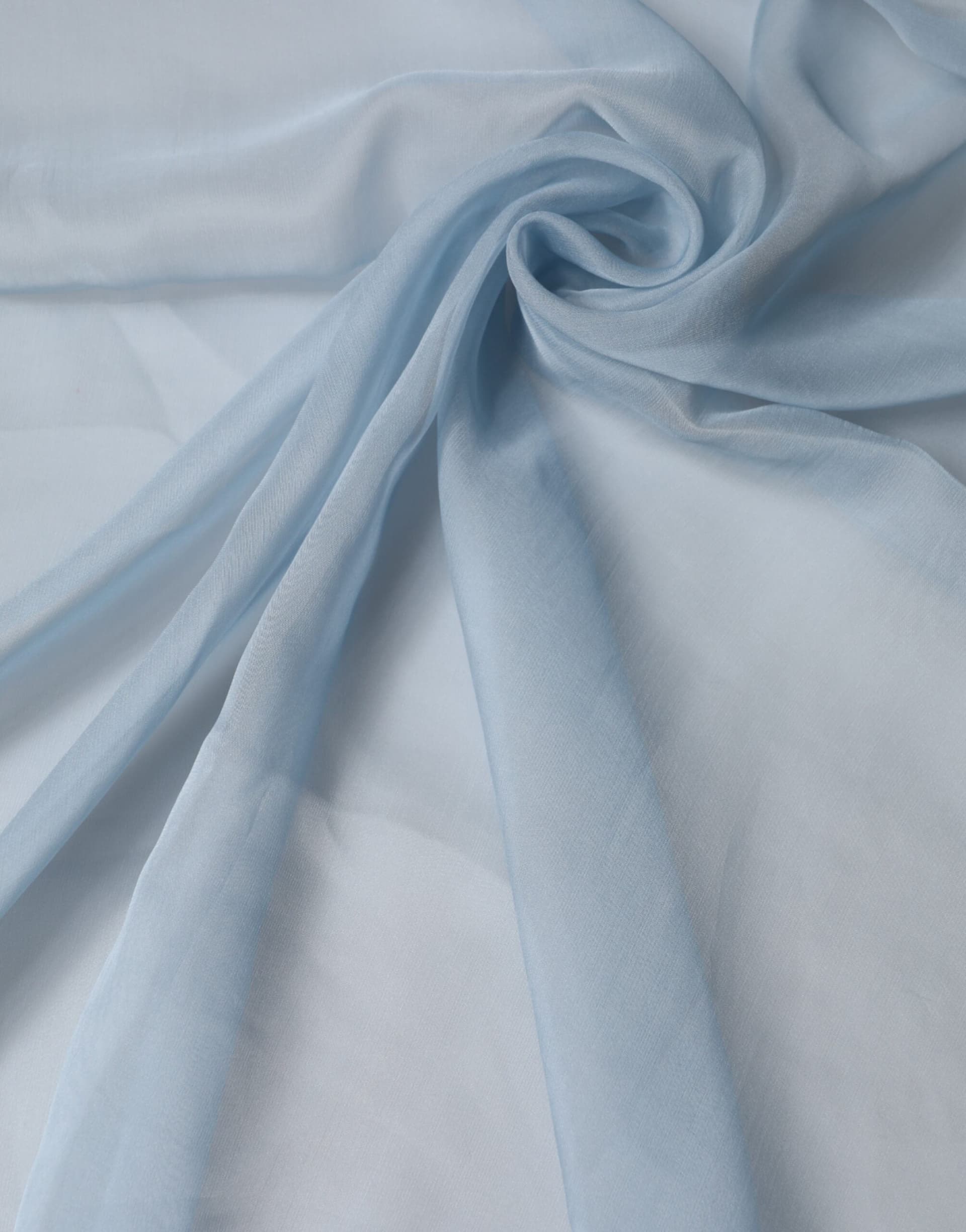 Light Blue Silk Stole Neck Wrap Shawl 200cm x 130cm Scarf - 3