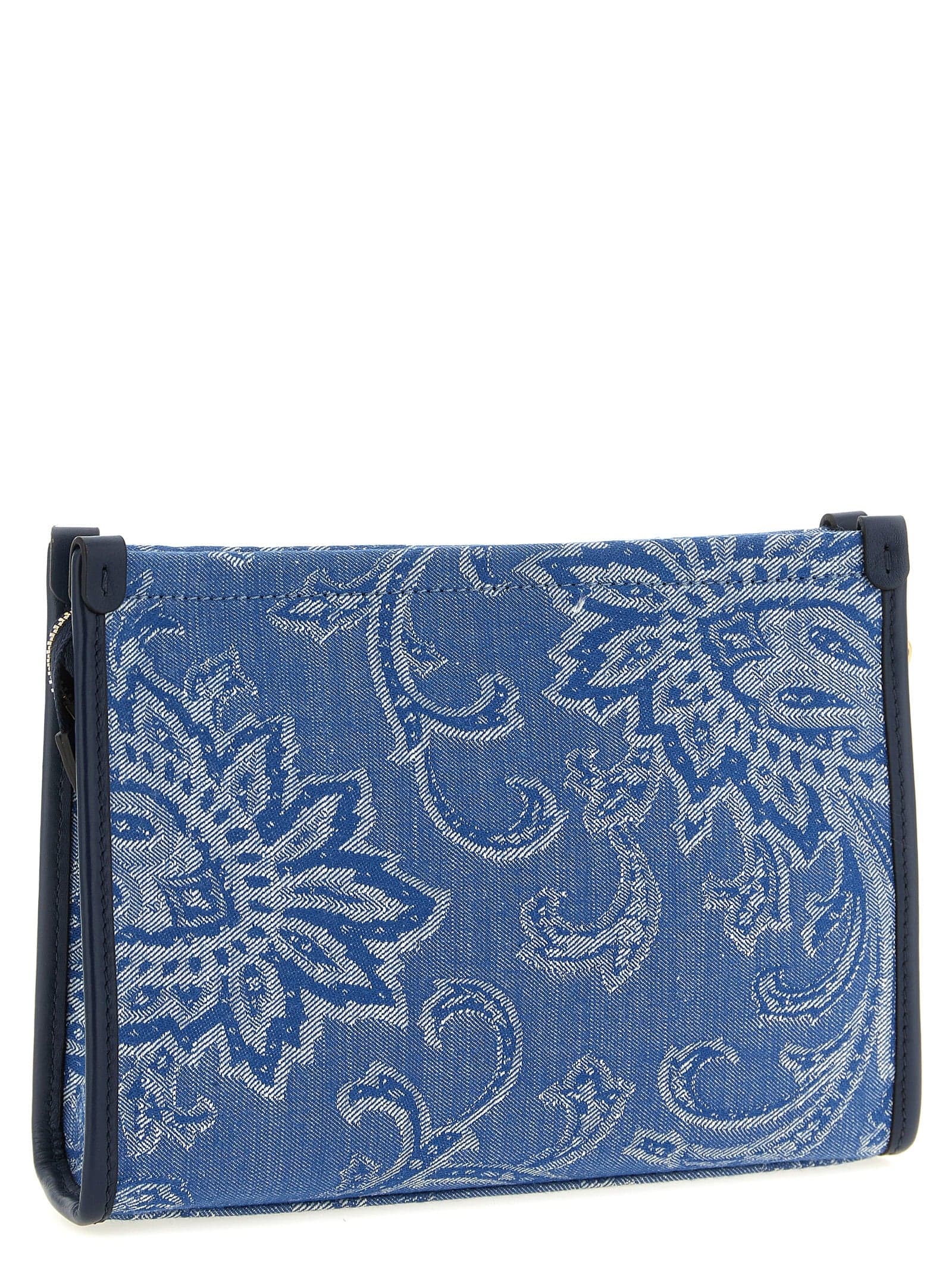 Blue Cotton Clutch Bag - 2