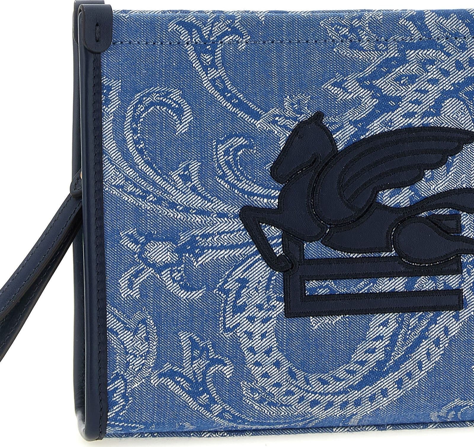 Blue Cotton Clutch Bag - 3