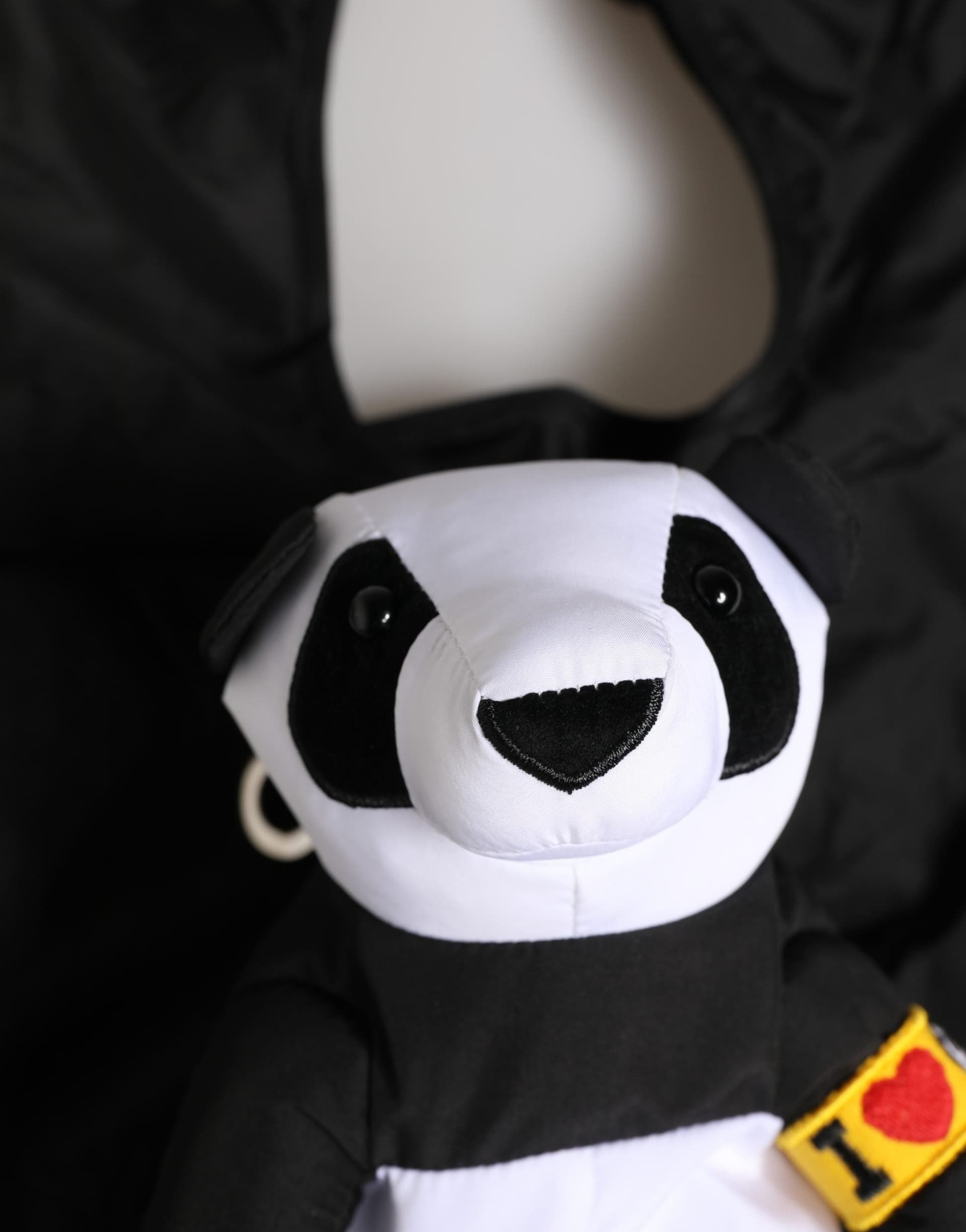 Men Black Polyester Panda Stuffed Ecobag Bag - 4