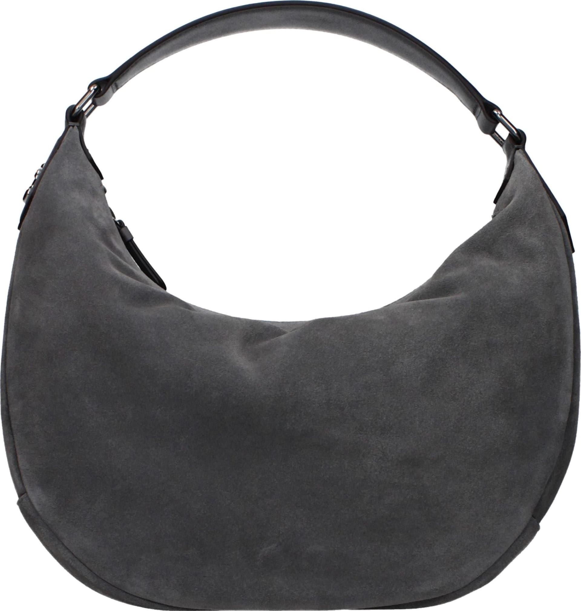 Gray Leather Shoulder Bag - 3