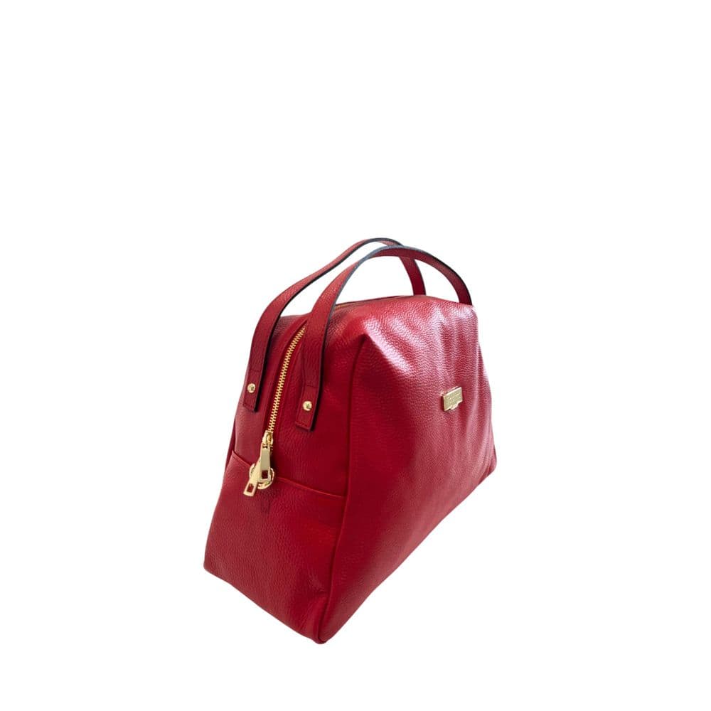 Red Leather Women Shoulder Bag - 2