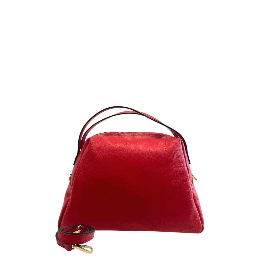 Red Leather Women Shoulder Bag - 3