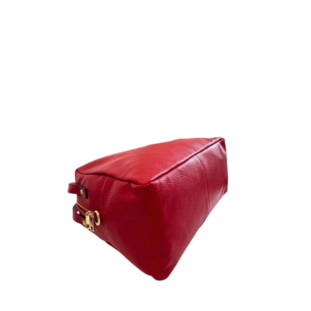 Red Leather Women Shoulder Bag - 4