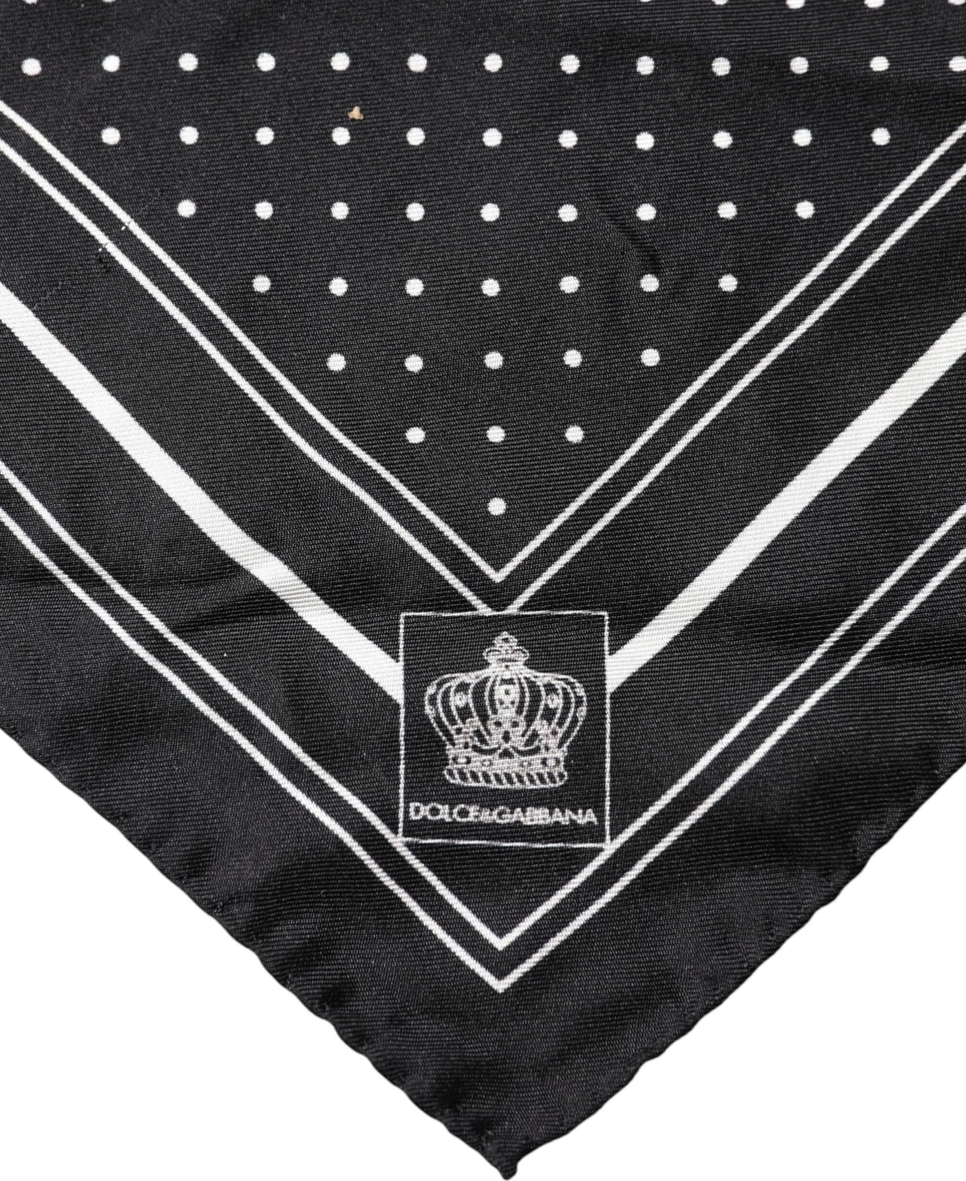 Scarf Black Poka Dot Men Square Handkerchief - 3