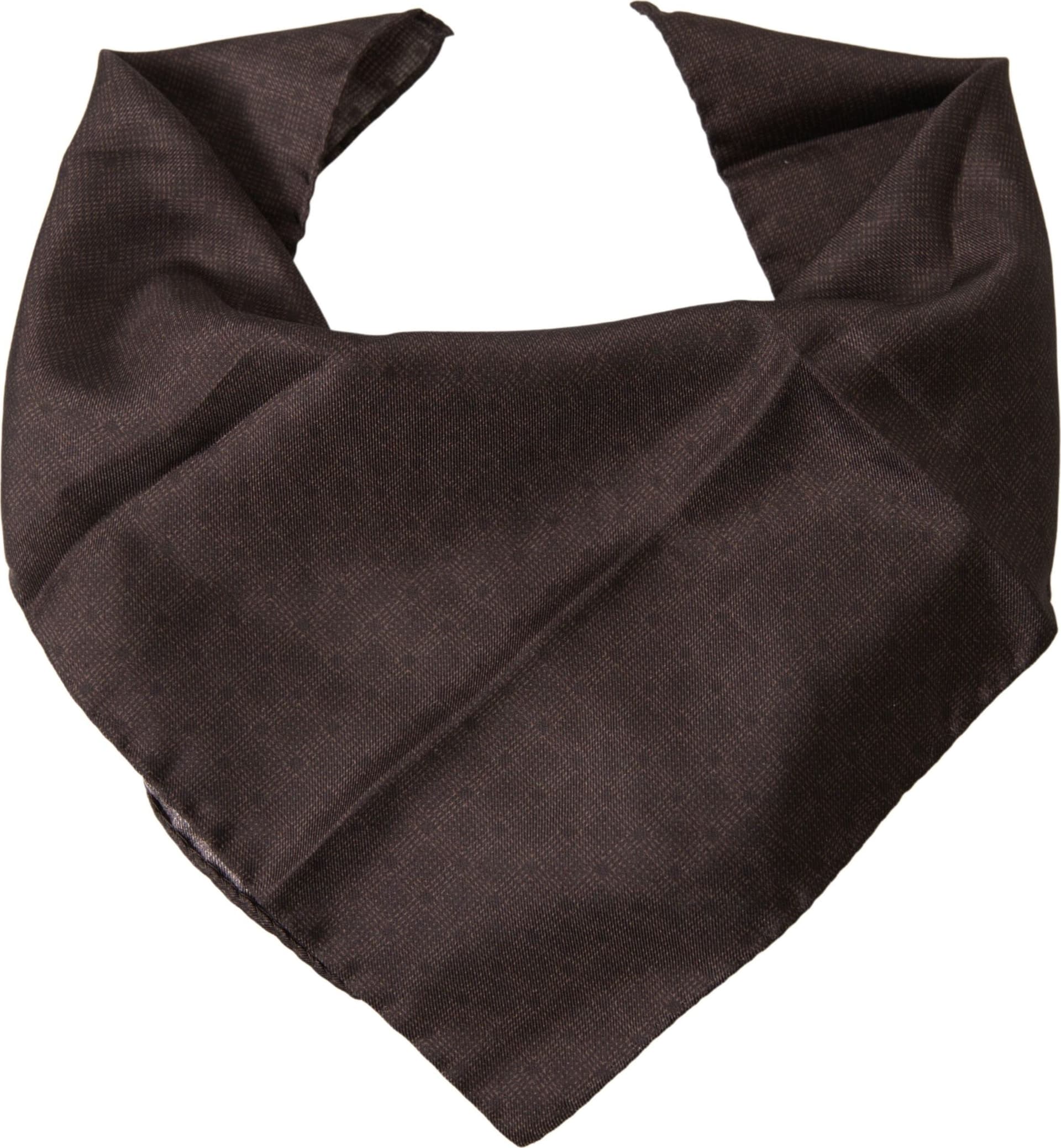 Brown Patterned Silk Square Handkerchief Scarf - 2