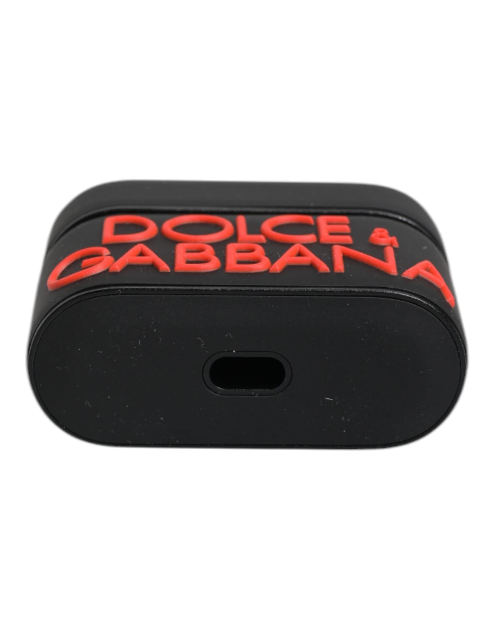 Black Orange Silicone Embossed Logo Airpods Case - 5