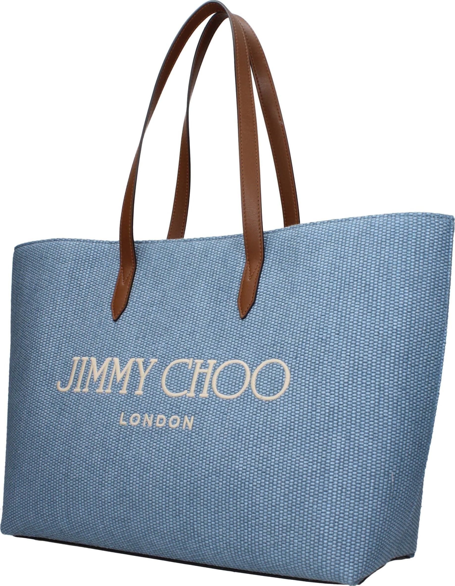 Light Blue Fabric Shoulder Bag - 2
