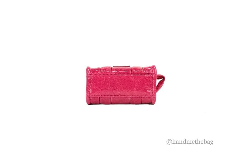 Marc Jacobs The Shiny Crinkle Micro Tote Magenta Leather Crossbody Bag Handbag - 4