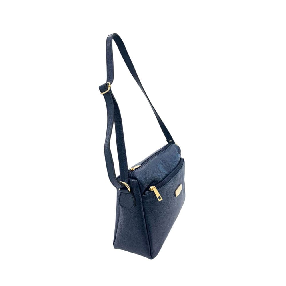 Blue Leather Women Crossbody Bag - 2