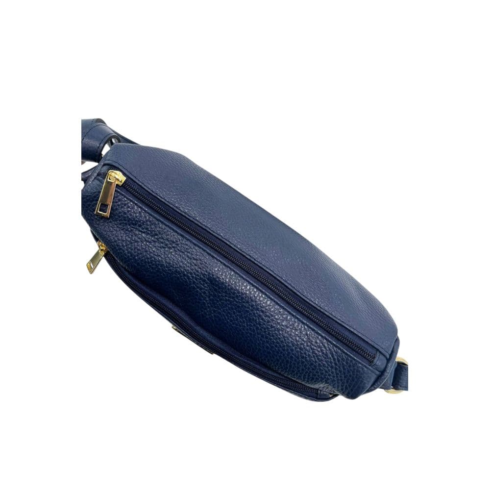 Blue Leather Women Crossbody Bag - 6