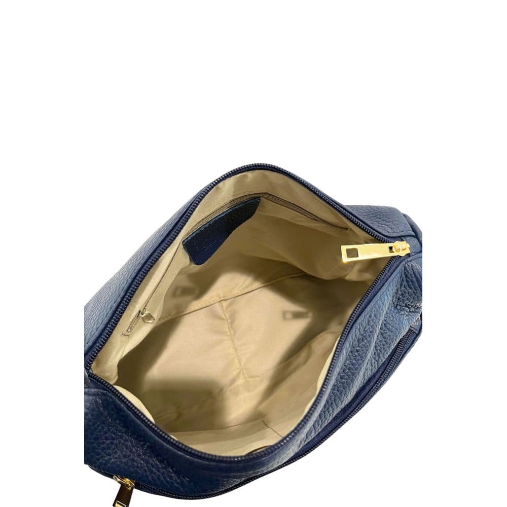 Blue Leather Women Crossbody Bag - 7