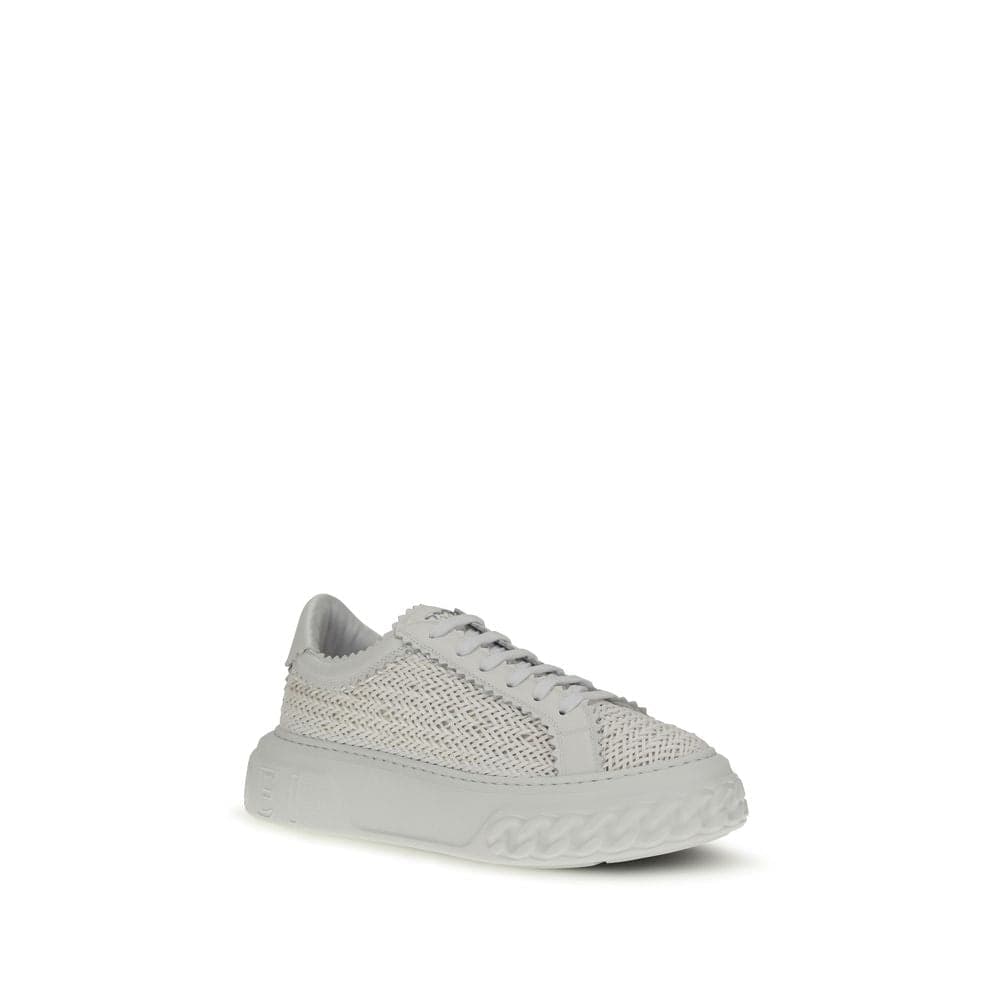 White Calf Leather Bos Taurus Chunky Sneakers - 2