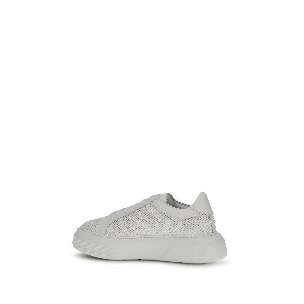 White Calf Leather Bos Taurus Chunky Sneakers - 3