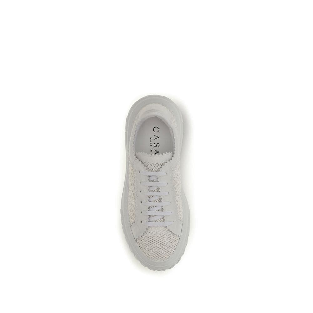 White Calf Leather Bos Taurus Chunky Sneakers - 4