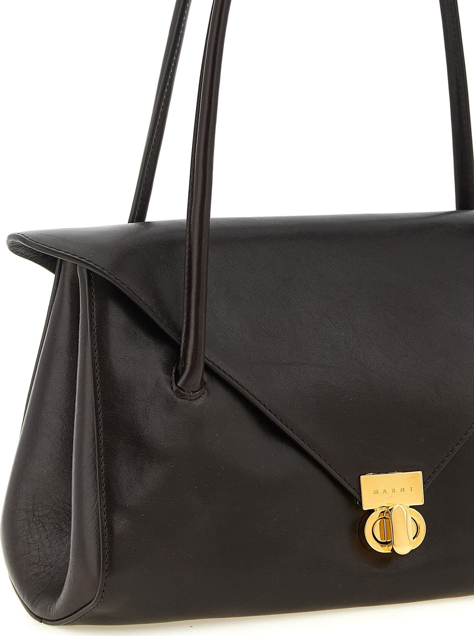 Brown Calfskin Shoulder Bag - 3