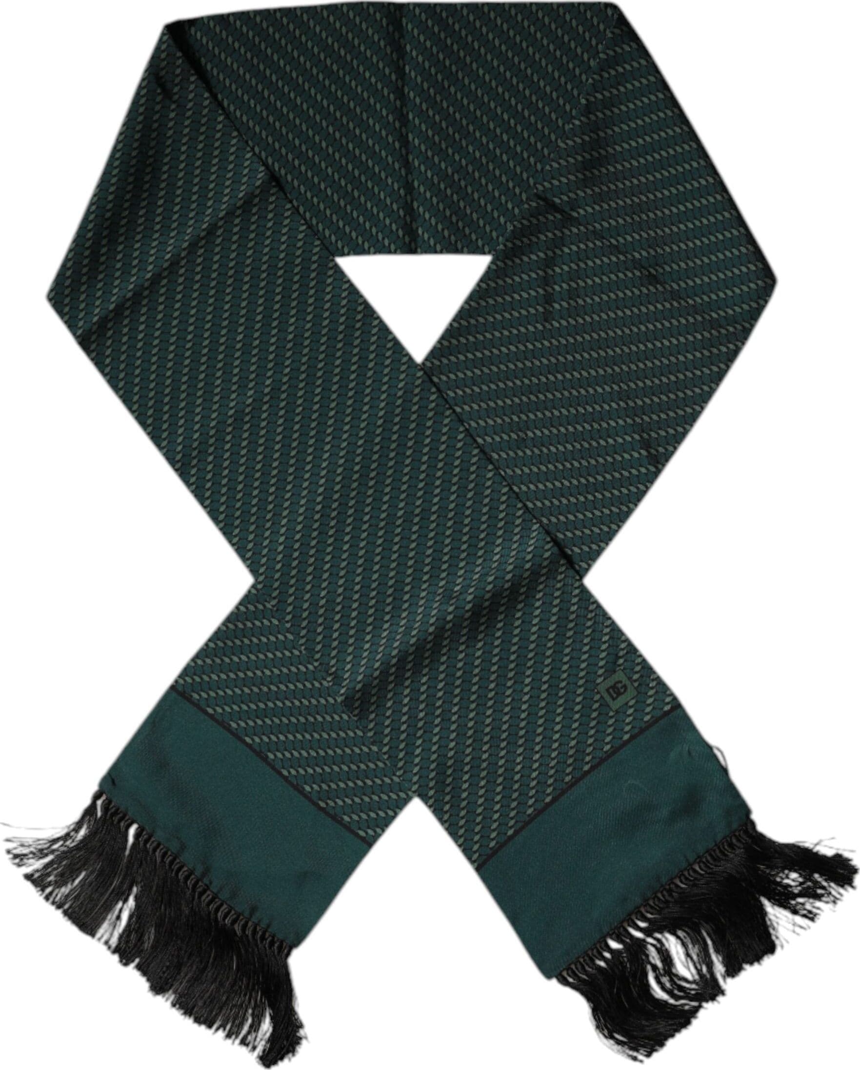 Dark Green Fantasy Fringes Neck Wrap Scarf - 2
