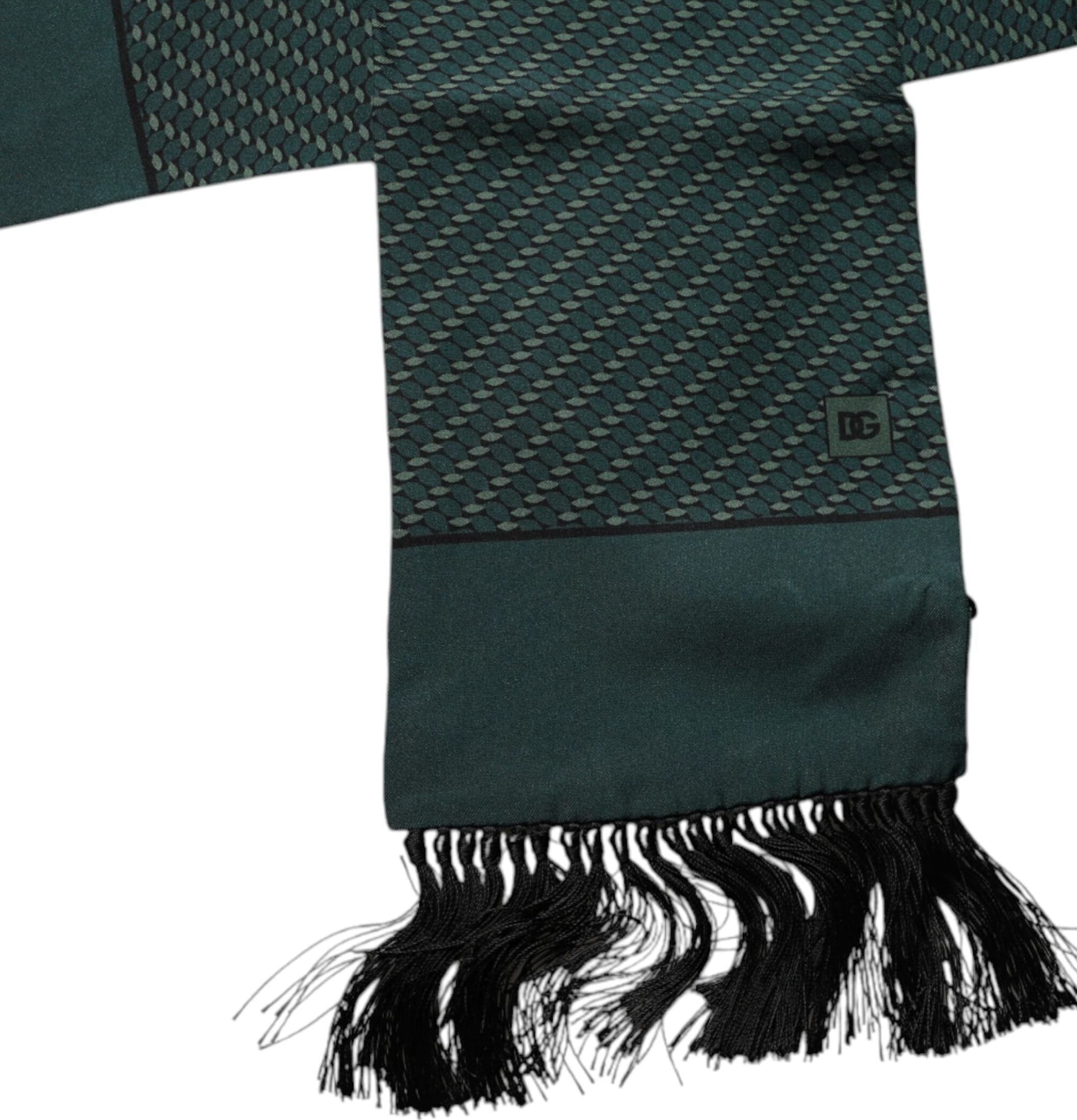 Dark Green Fantasy Fringes Neck Wrap Scarf - 4