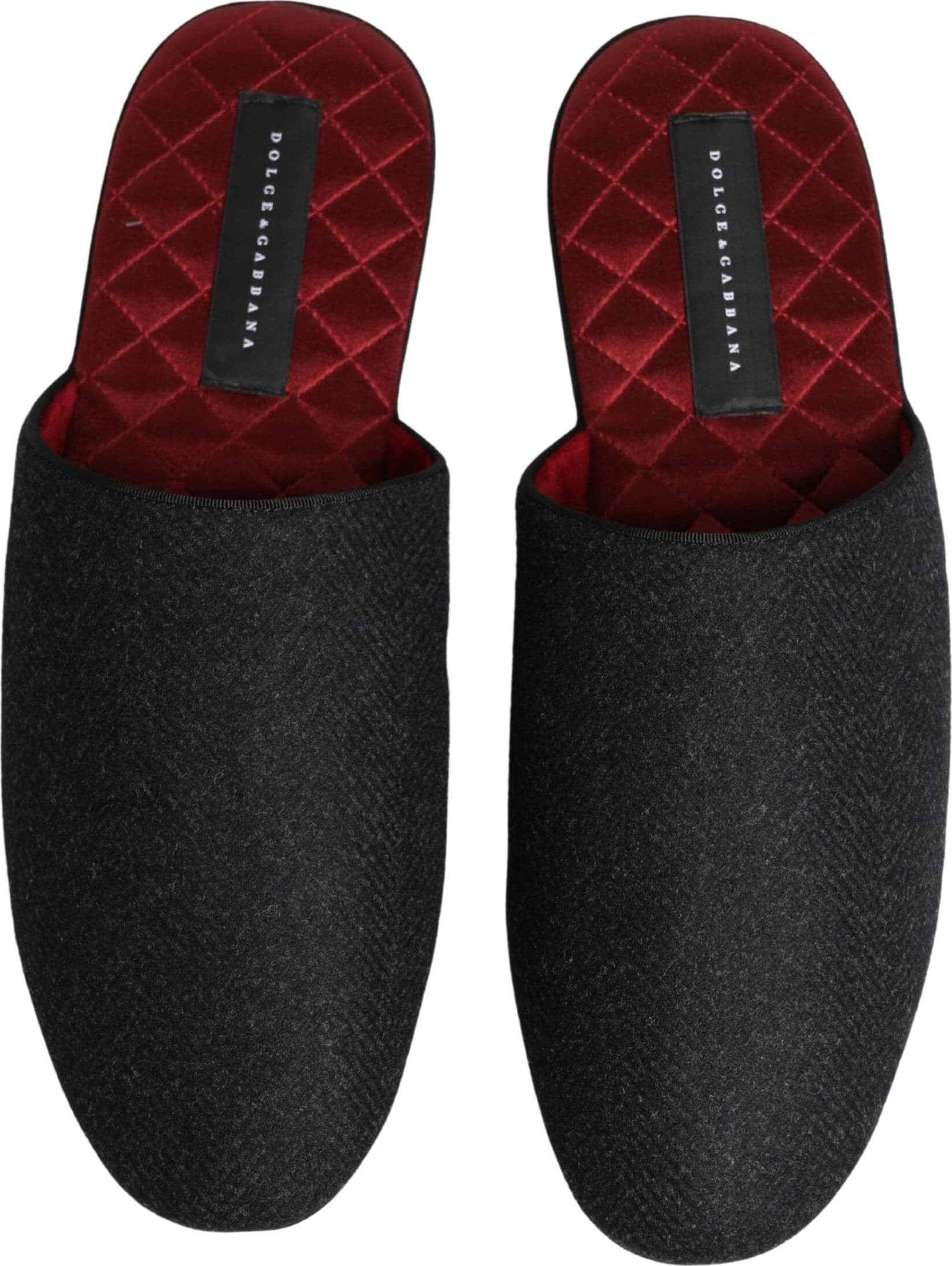 Anthracite Wool Cashmere Quilted Slippers Shoes - 2