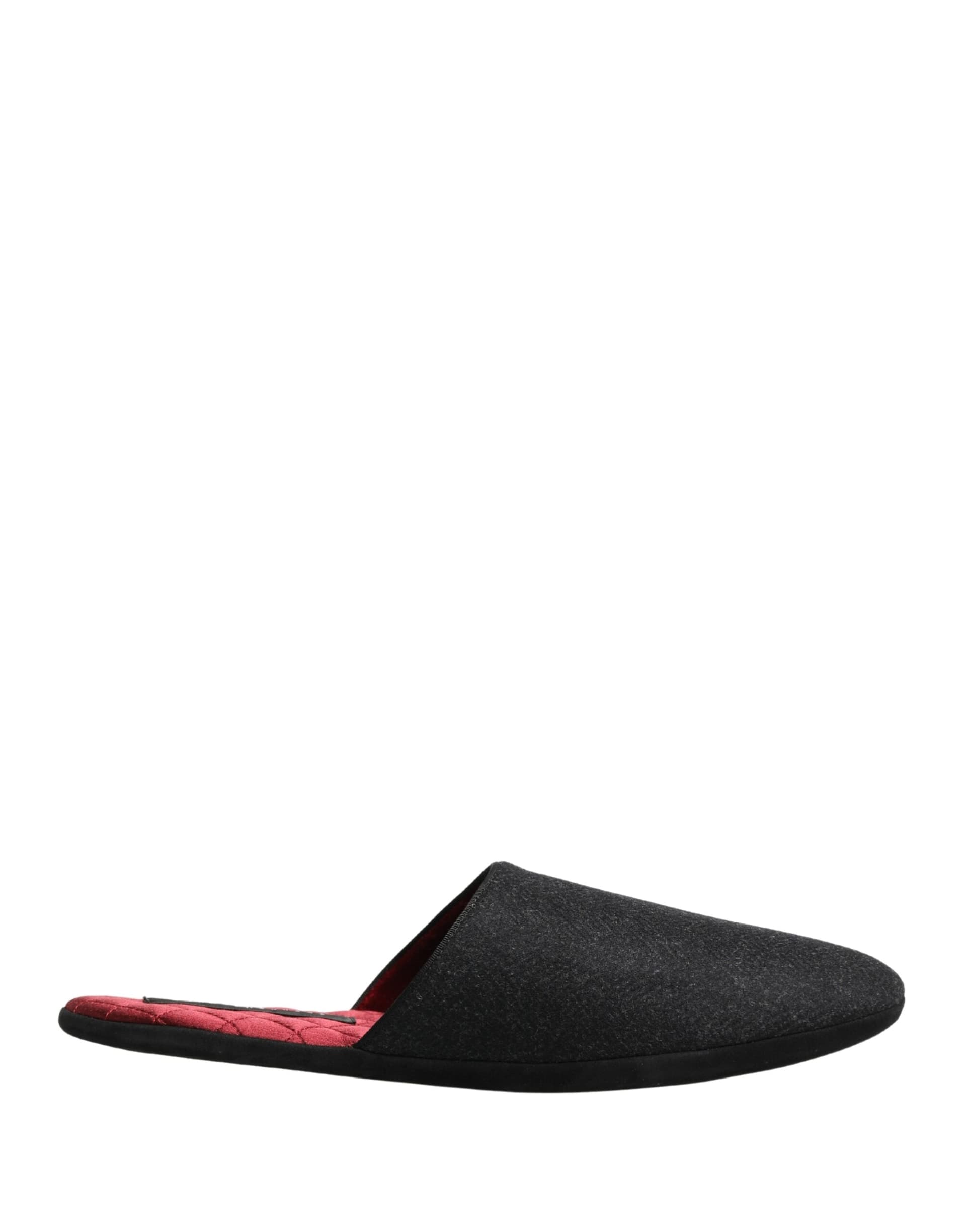 Anthracite Wool Cashmere Quilted Slippers Shoes - 6