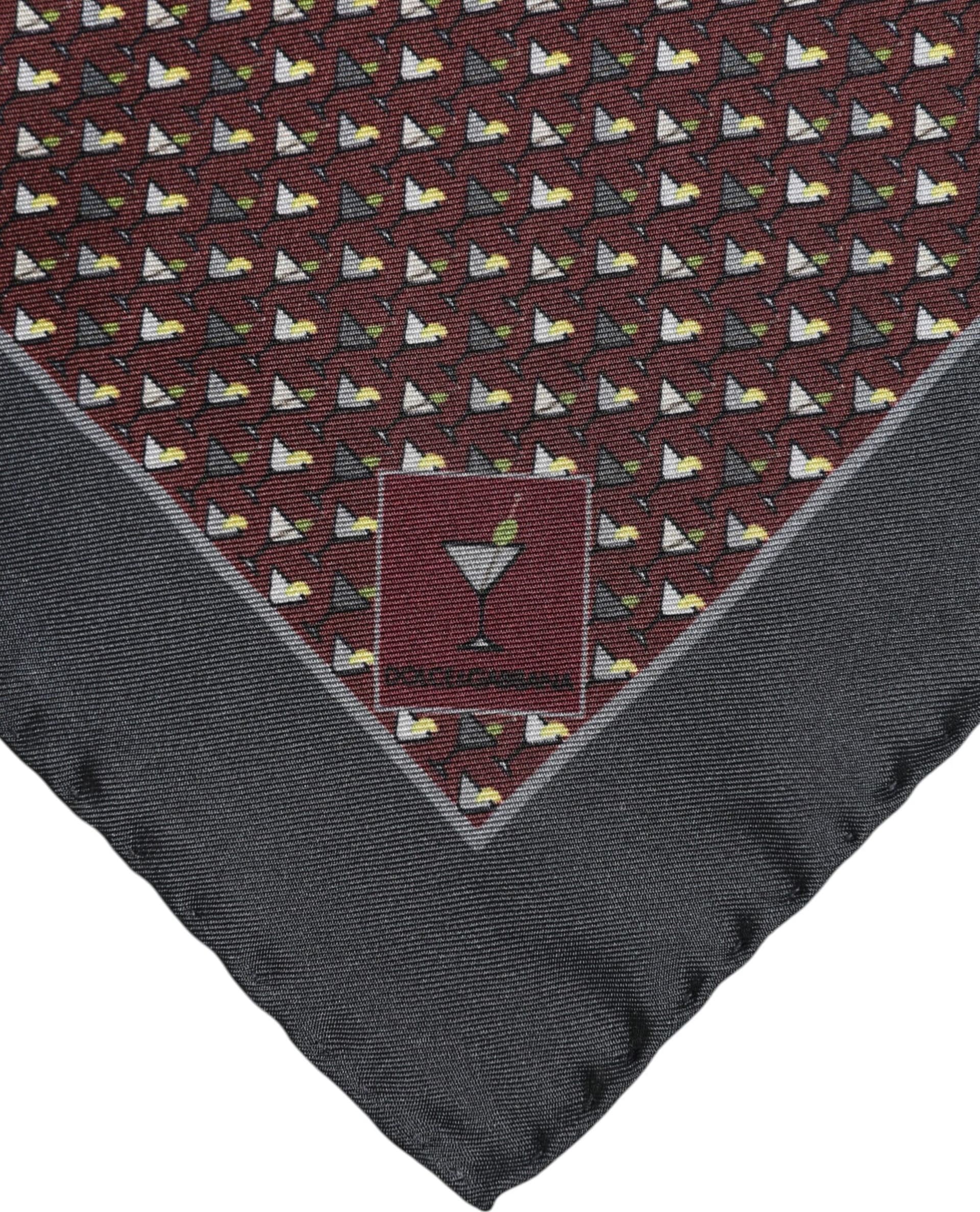 Maroon Cocktail Silk Square Foulard Scarf - 4