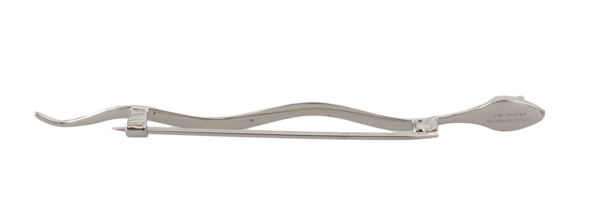 Silver Brass Crystal Spilla Serpente Mens Brooch Pin - 2