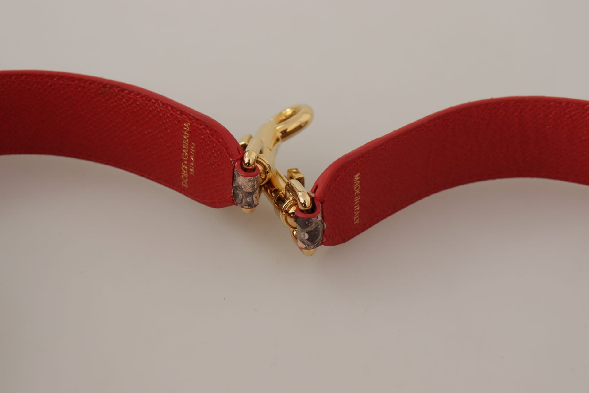 Brown Python Leather Crystals Shoulder Strap - 3