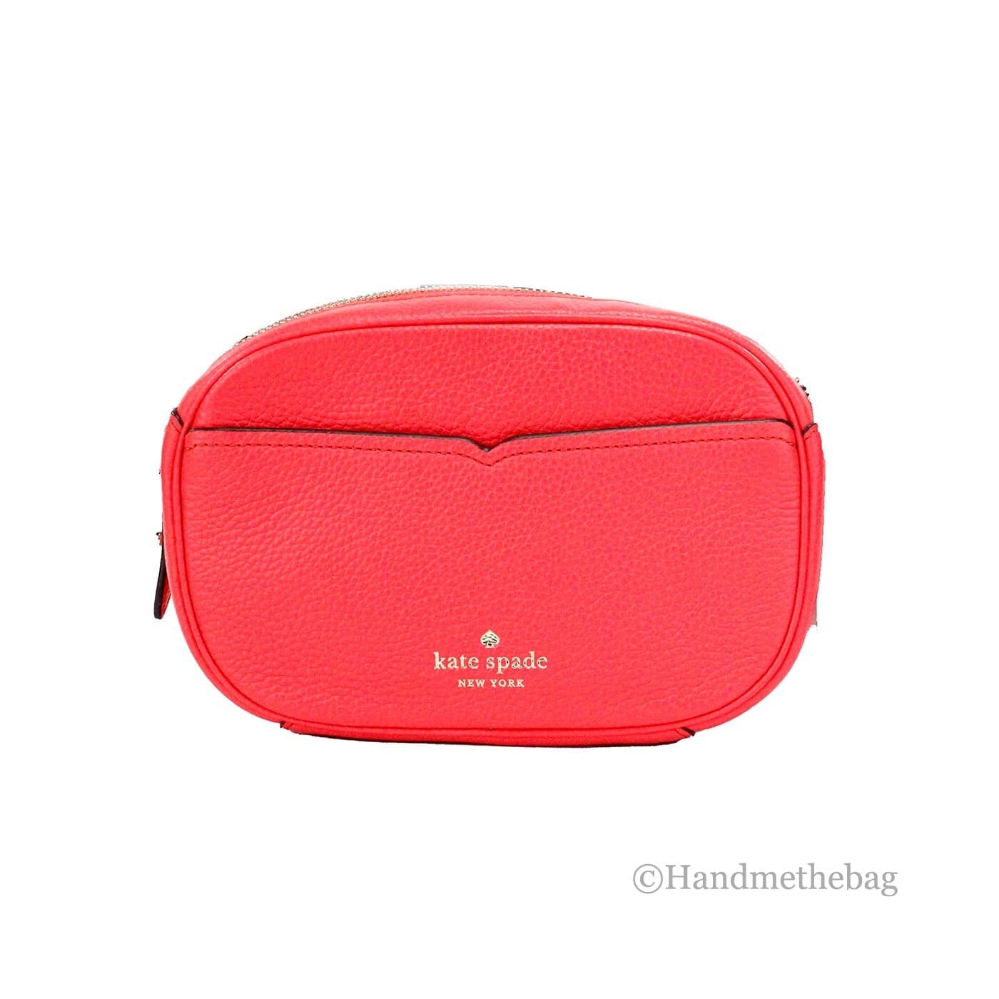 Kate Spade New York Women'S Kourtney Pebbled Leather Zip Around Camera Crossbody Bag (Stoplight) - 3