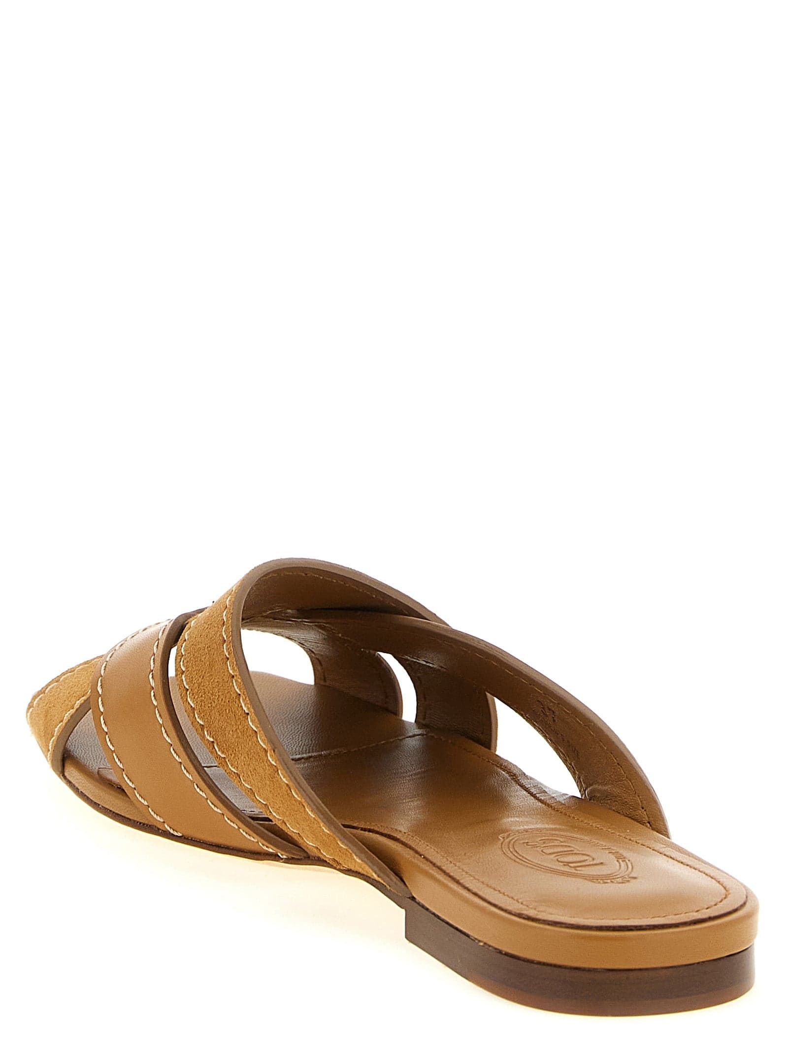 Beige Calfskin Slides - 3